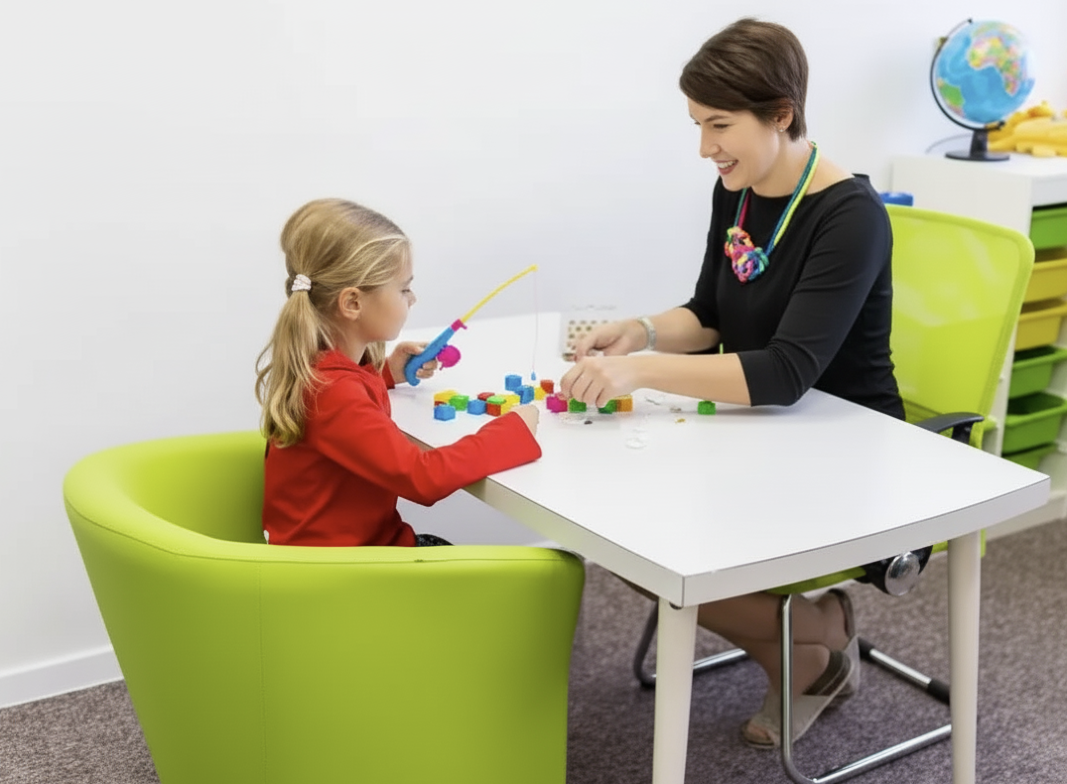 A child participating in a research study